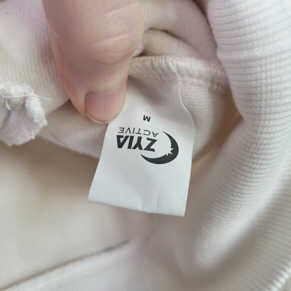 Zyia Active Women's Fleece Sherpa Teddy Flying V Full Zip White Jacket Size M - Picture 7 of 12